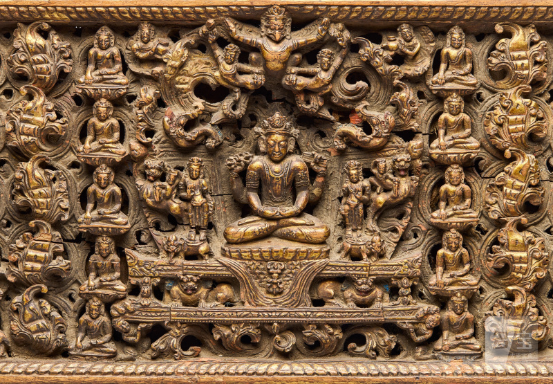 COUVERTURE DE MANUSCRIT REPRÉSENTANT PRAJNAPARAMITA EN BOIS LAQUÉ OR ET POLYCHROME  TIBET, CIRCA XVE SIÈCLE - 图4